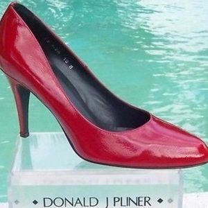 Donald J Pliner Red Patent Pumps